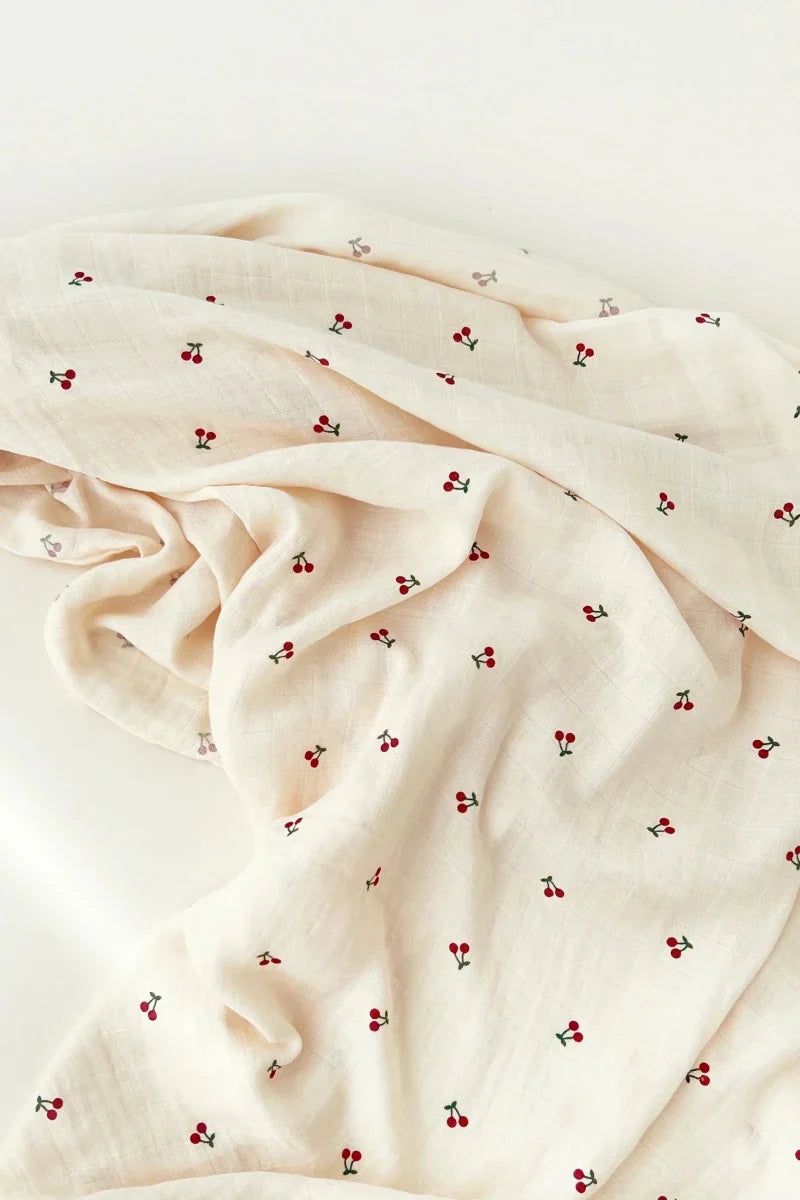 Cozy Crew Club Cherry Muslin Blanket Swaddle