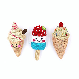 Summer Fairtrade Rattle Gift Set - Ice Creams & Ice Lollies