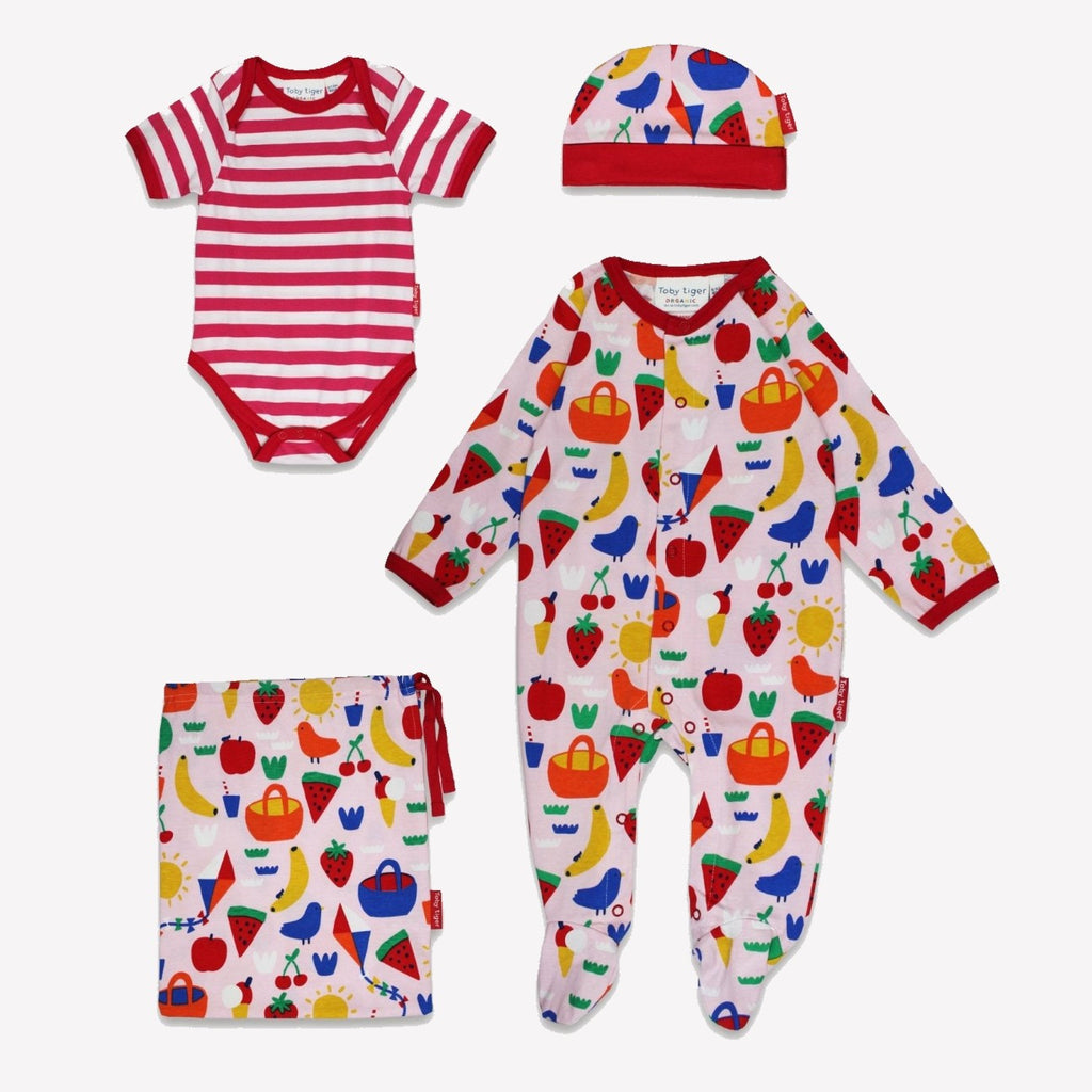 Organic Picnic Print Baby Gift Set
