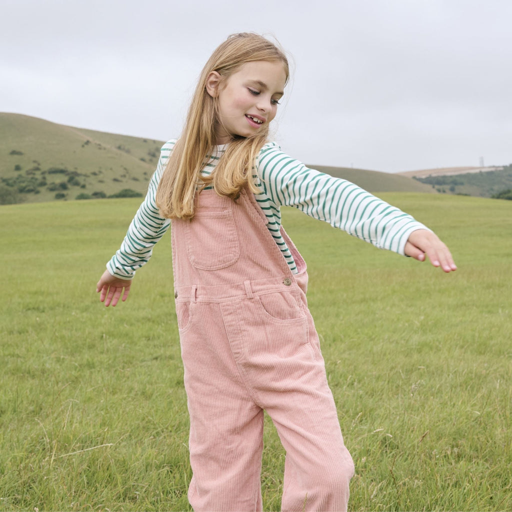Dotty Dungarees Chunky Cord Dungarees - Pink