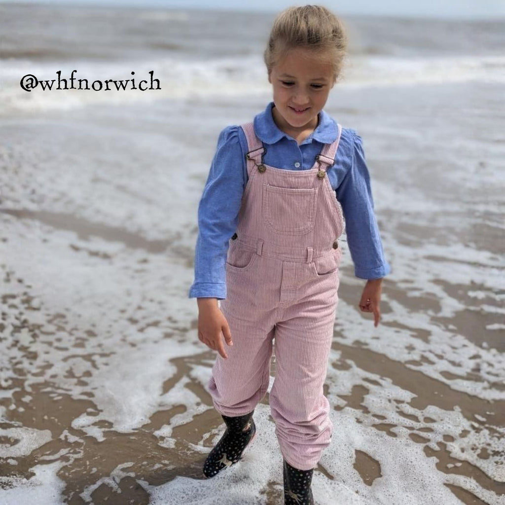 Dotty Dungarees Chunky Cord Dungarees - Pink