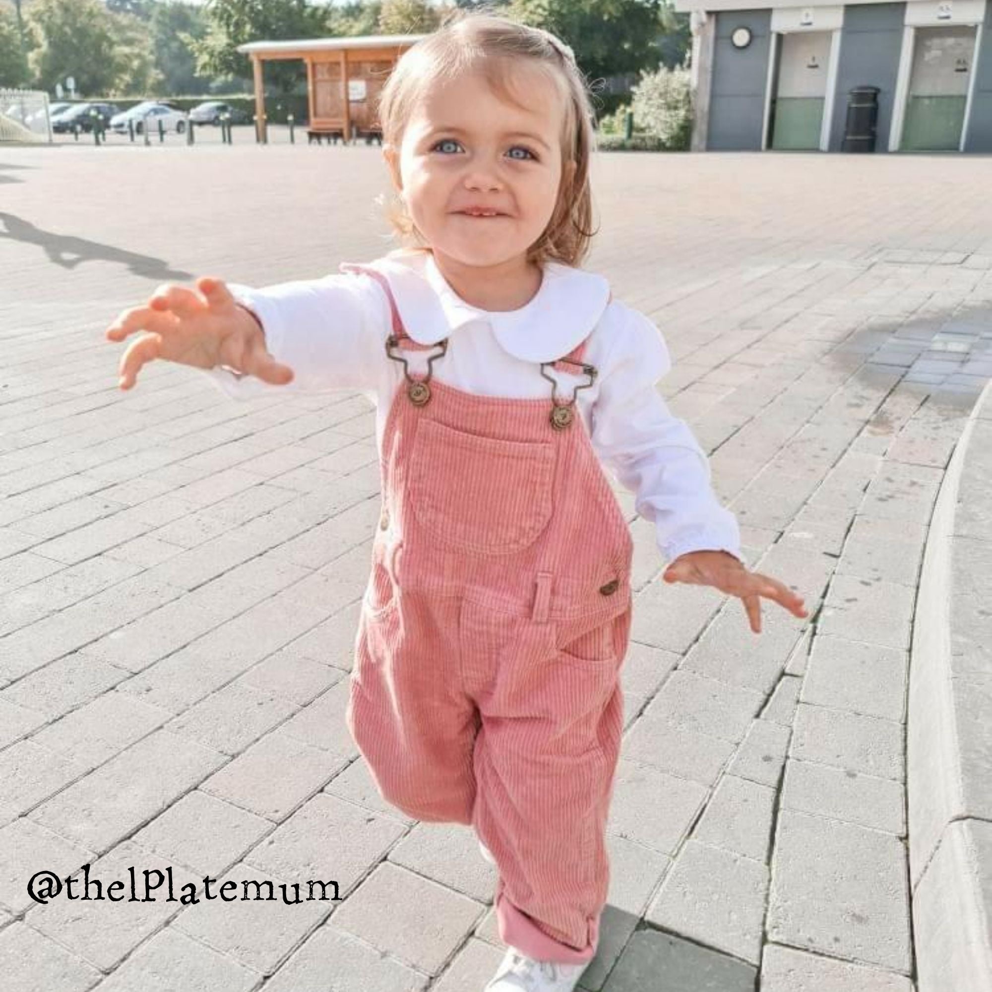 Dotty Dungarees Chunky Cord Dungarees - Pink