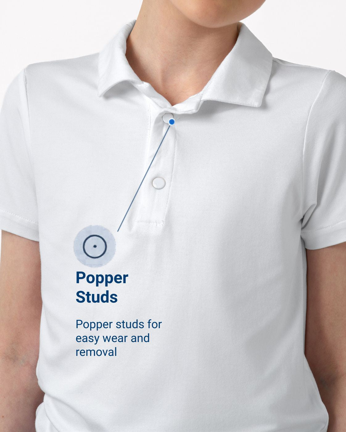 Comfa Fidget-T School Polo Shirt - White