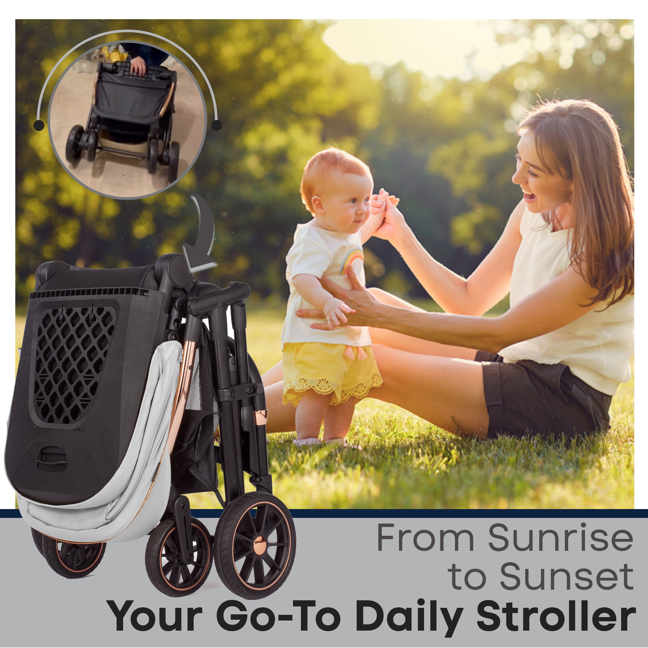 Lejoux+ Baby Pram Stroller Pushchair - 0 Months +