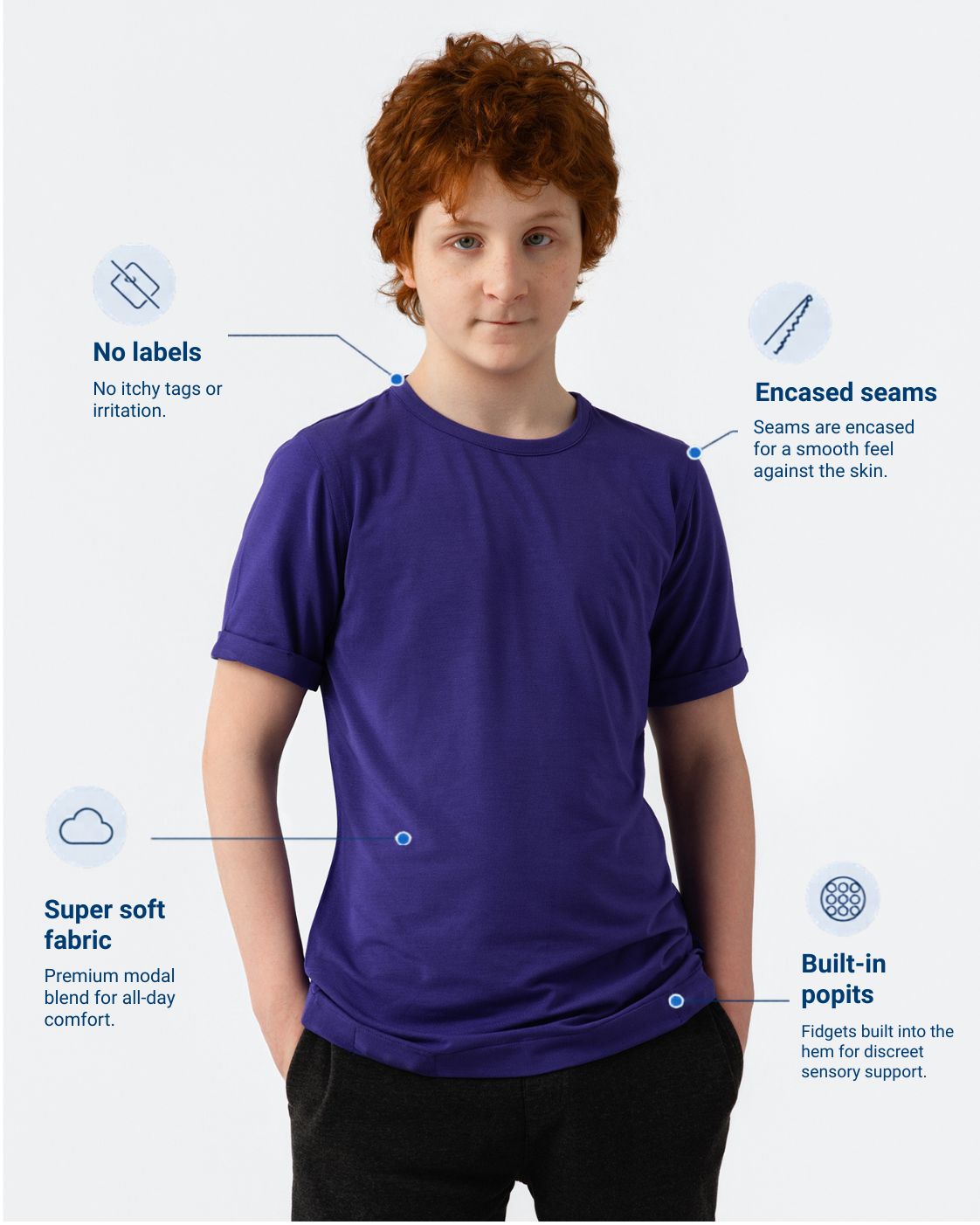 Comfa Kids Fidget-T x Caudwell Children – Short Sleeve - Purple
