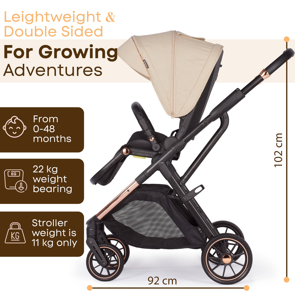 Lejoux+ Baby Pram Stroller Pushchair - 0 Months +