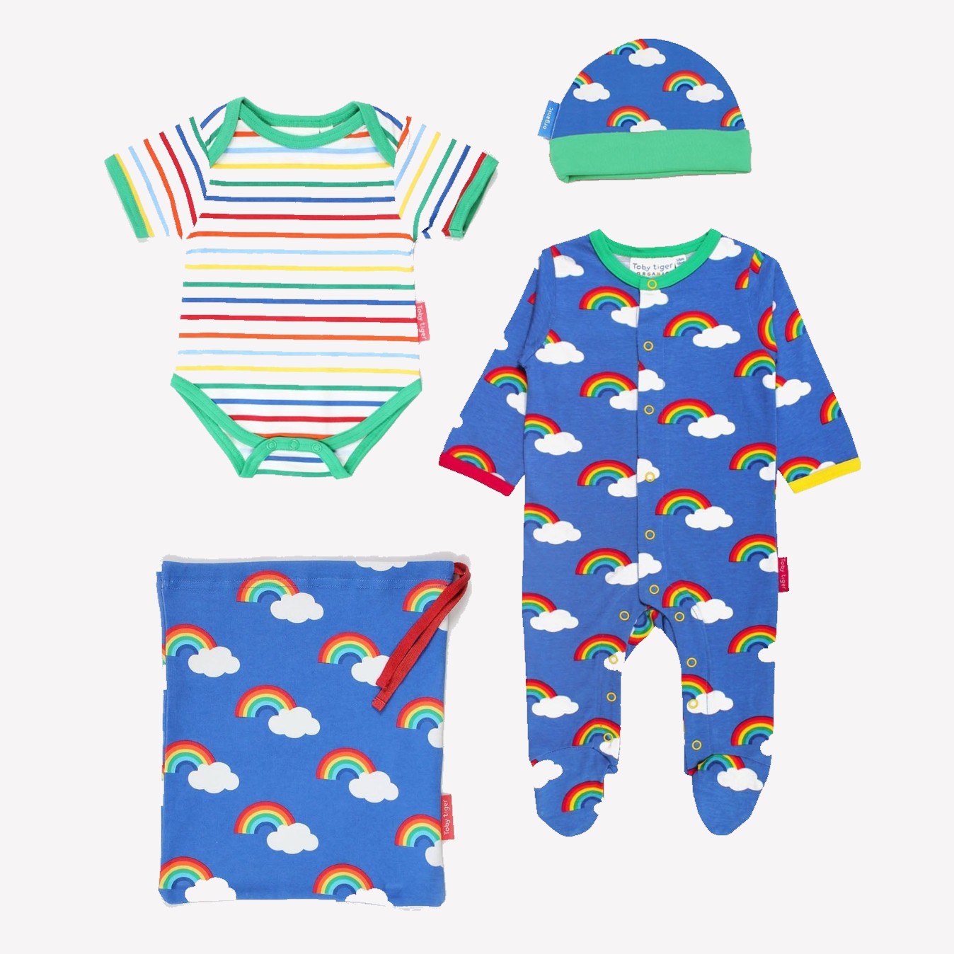 Organic Rainbow Print Baby Gift Set