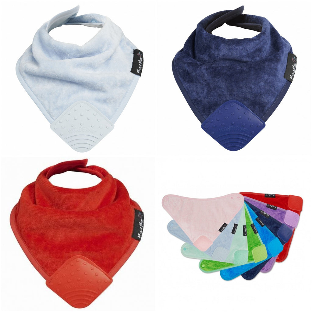 3 PACK - Mum 2 Mum Teething Bandana Wonder Bib - Six Colours