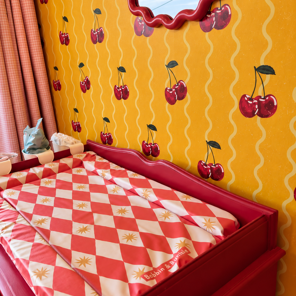 Bobbin and Bumble Standard Changing Mat - Red Harlequin