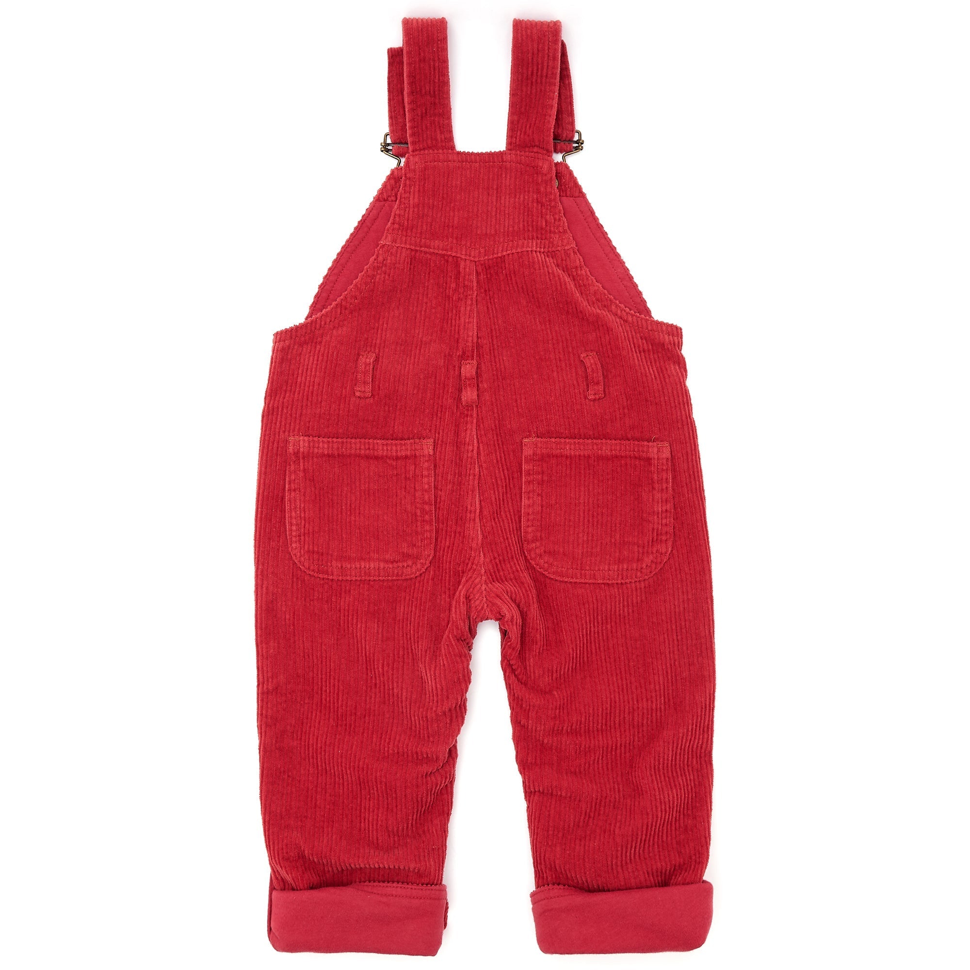 Dotty Dungarees Chunky Cord Dungarees - Robin Red