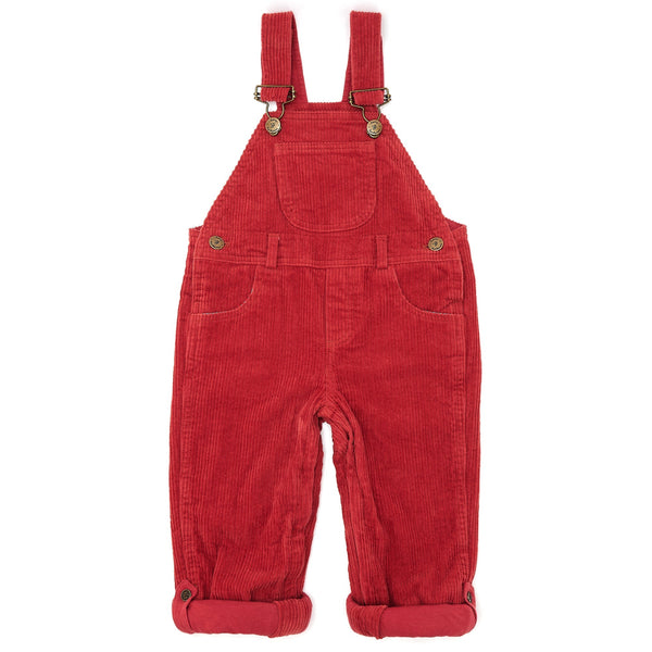 Dotty Dungarees Chunky Cord Dungarees - Robin Red
