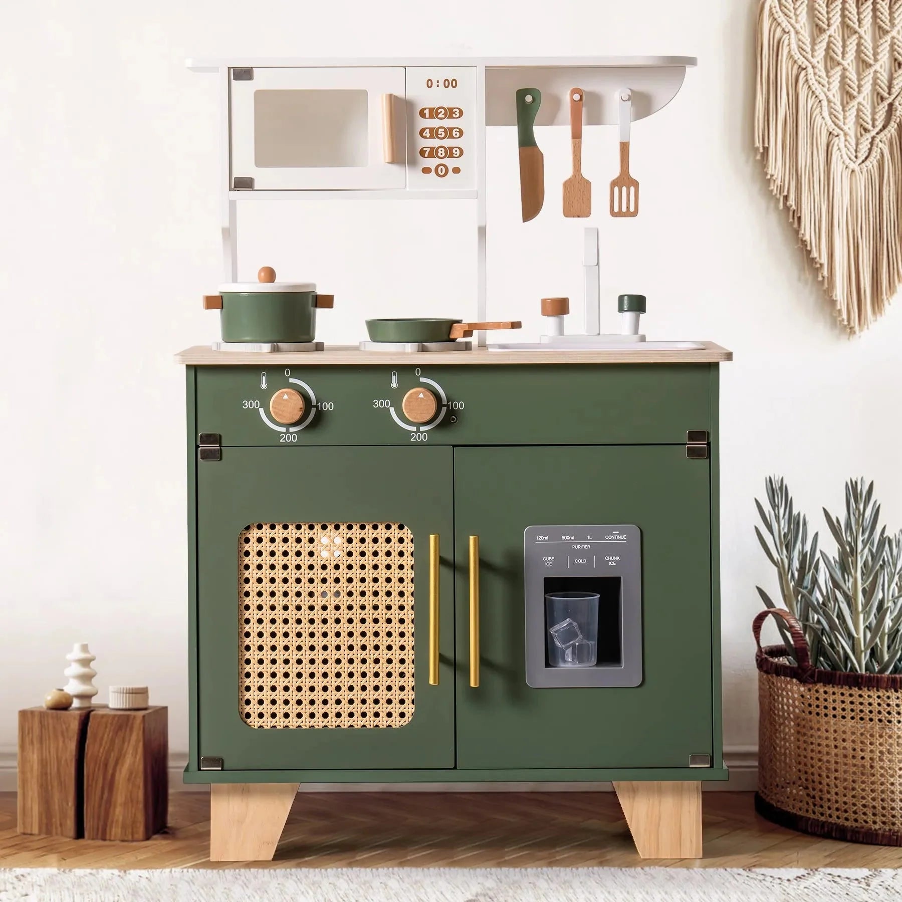 Wooden Play Kitchen - Vintage Green