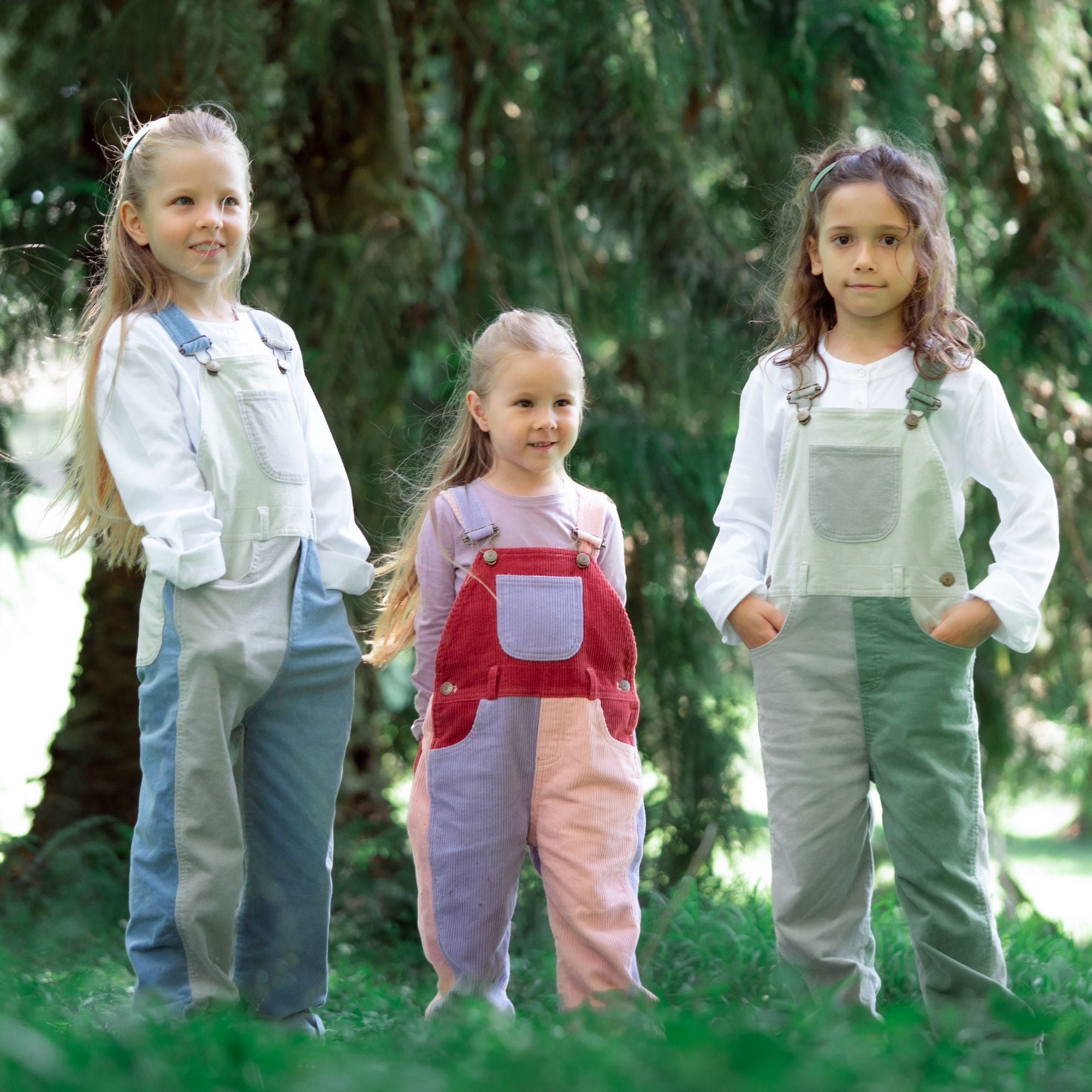 Dotty Dungarees Patchwork Chunky Cord Dungarees - Rosebed