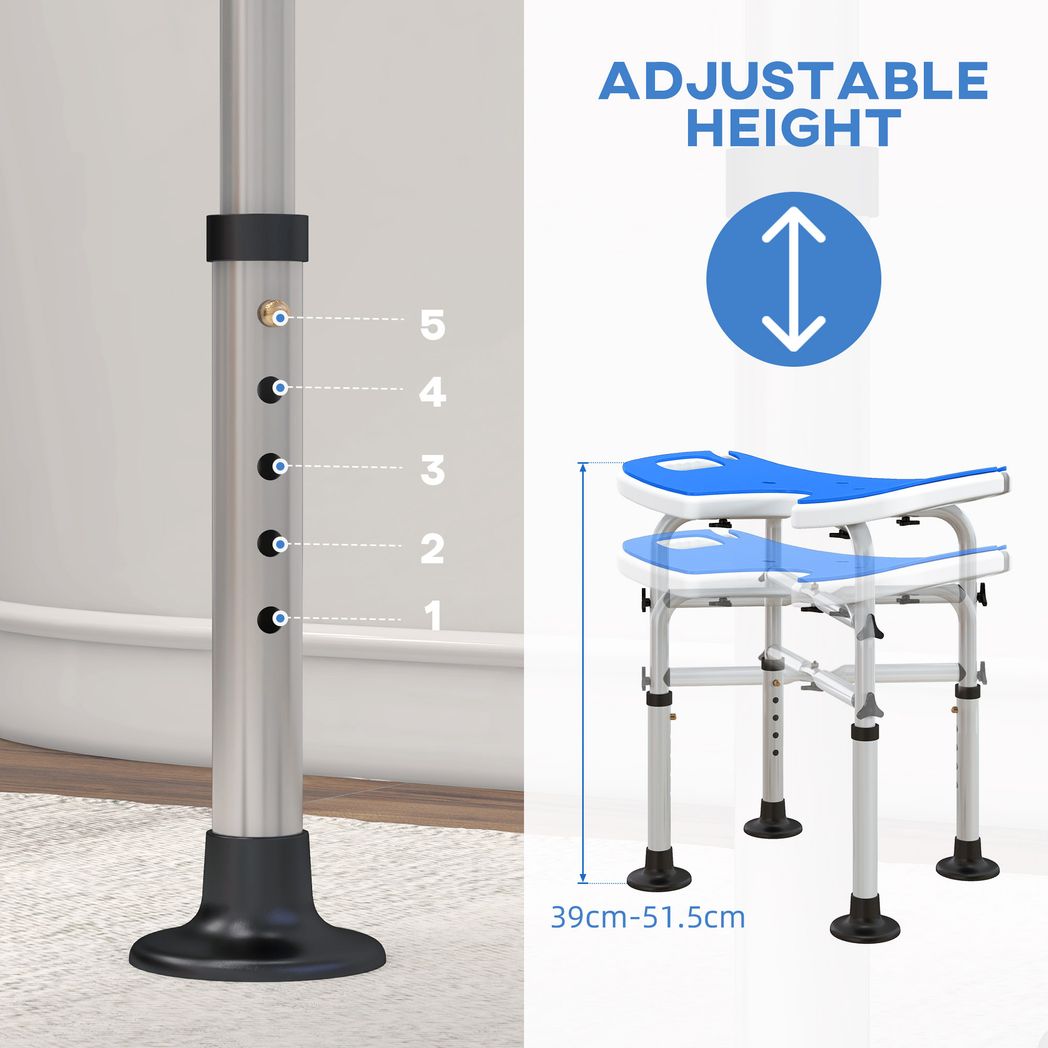 Bath / Shower Stool & Grab Handle, Adjustable Height - Max 150kg