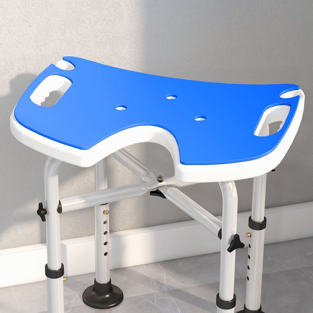 Bath / Shower Stool & Grab Handle, Adjustable Height - Max 150kg
