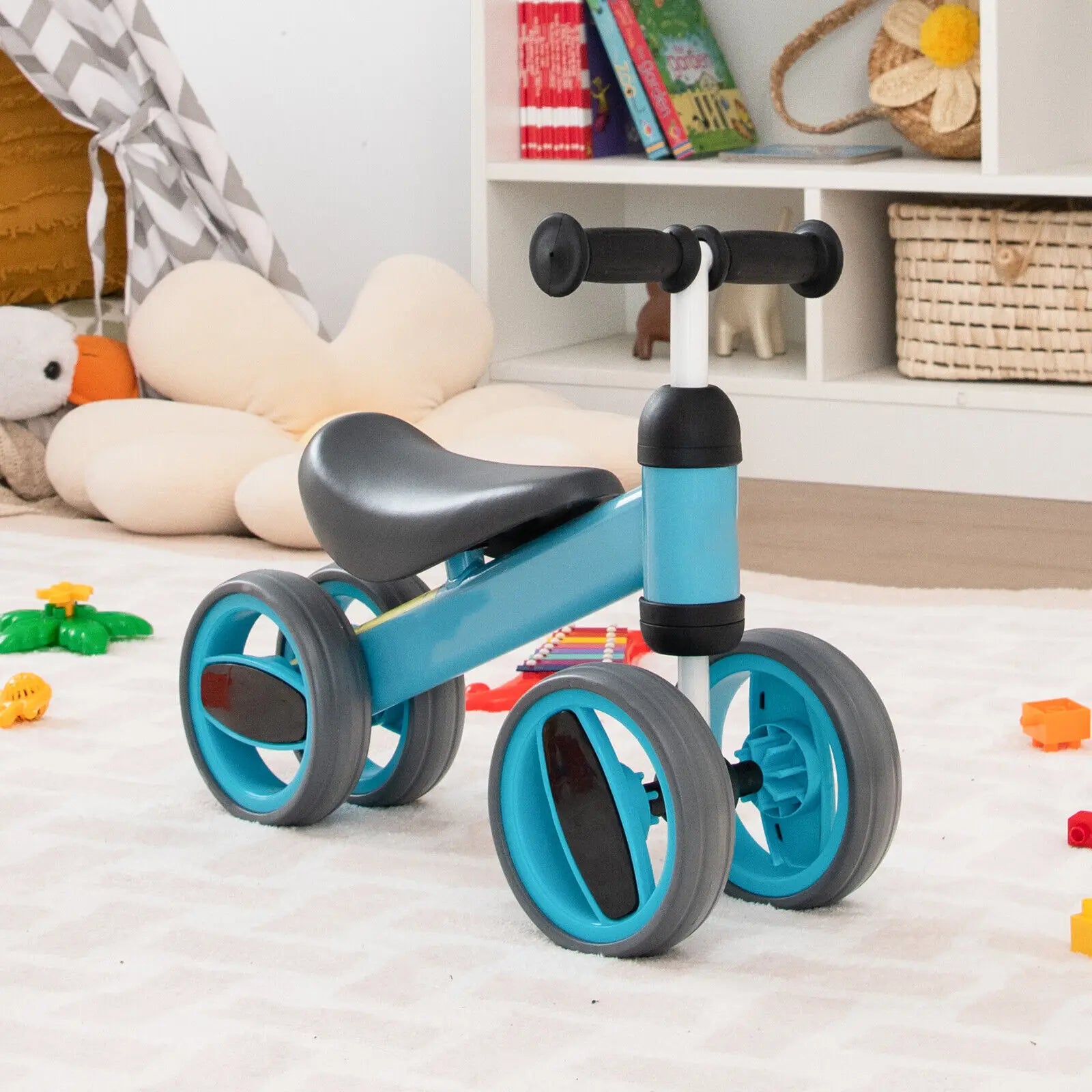 Baby Balance Bike with 4 Wheels