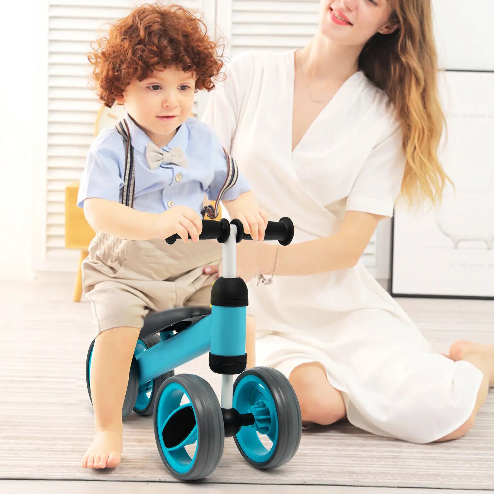 Baby Balance Bike with 4 Wheels