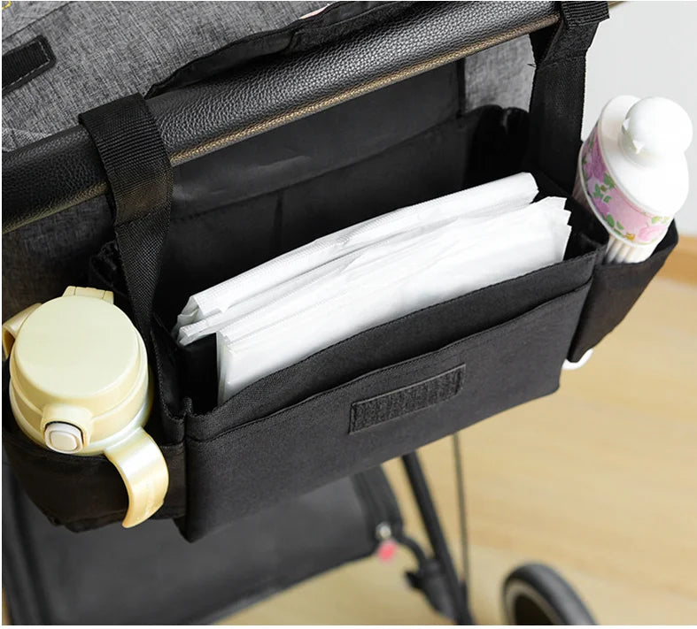 Pushchair Organiser Bag - Black with Bear