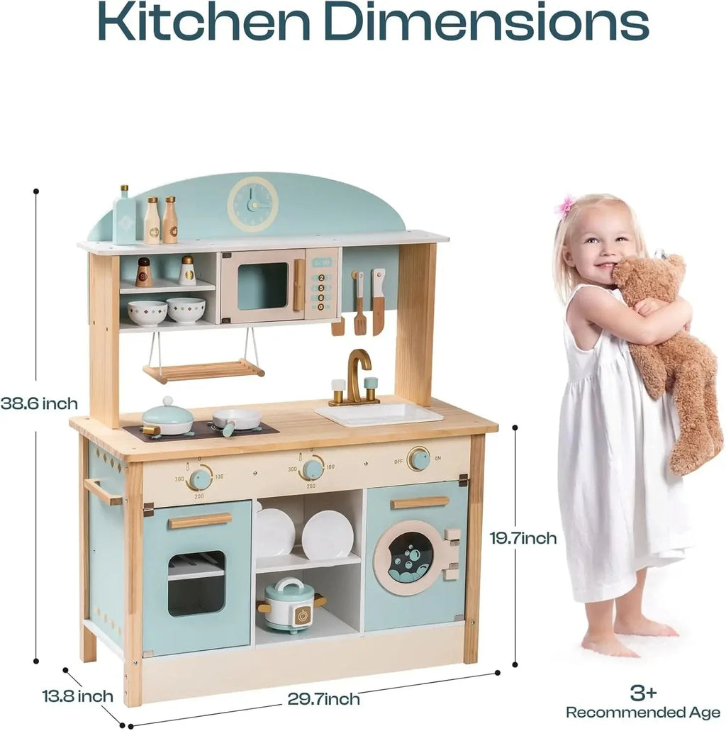Little Kitchen - Wooden Play Kitchen with Washing Machine