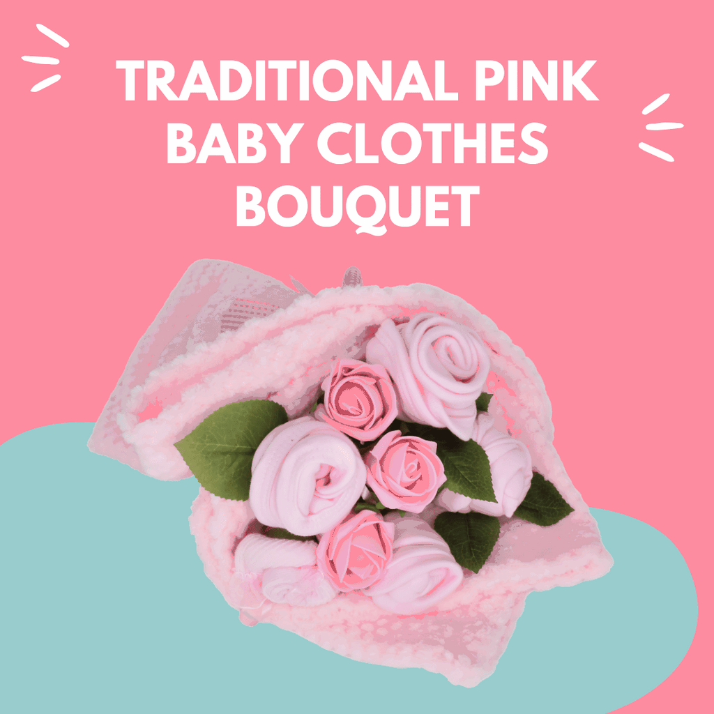 Say It Baby - Traditional Baby Pinks Clothes Bouquet Gift