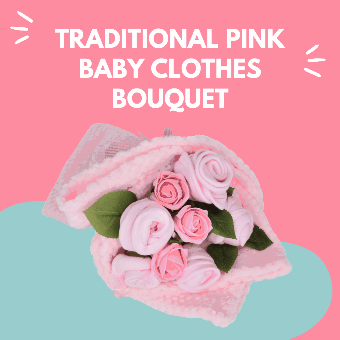 Say It Baby - Traditional Baby Pinks Clothes Bouquet Gift
