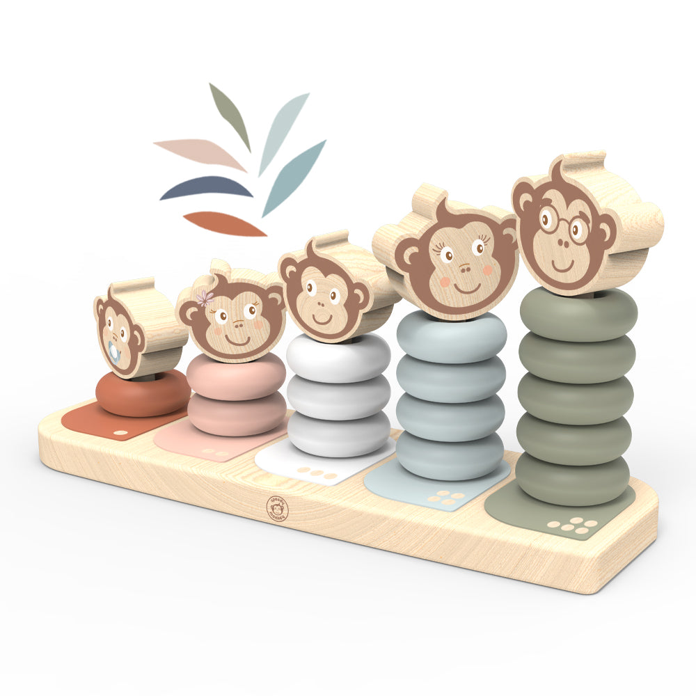Speedy Monkey Wooden Family Stacking Toy