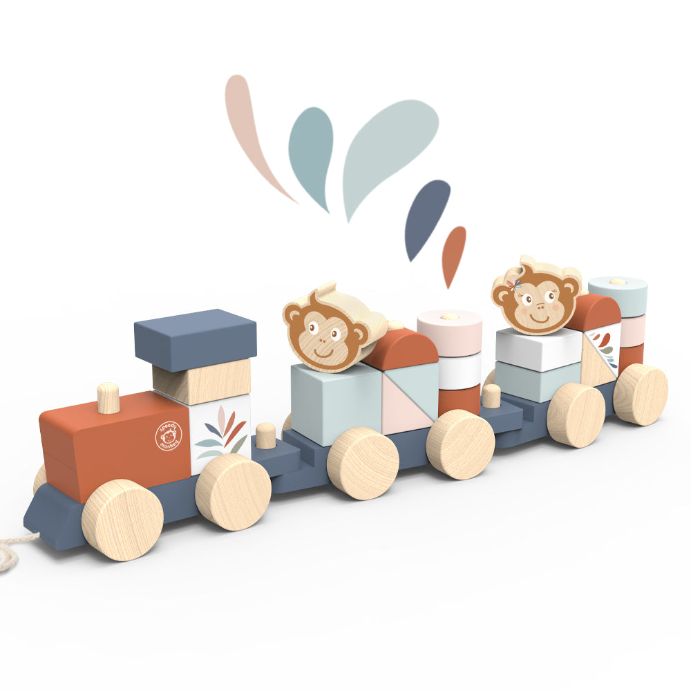 Speedy Monkey Wooden Train Stacker