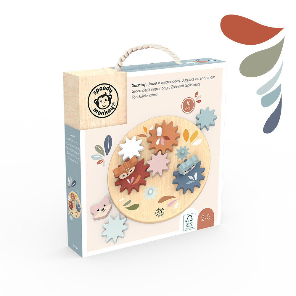 Speedy Monkey Wooden Gear Toy
