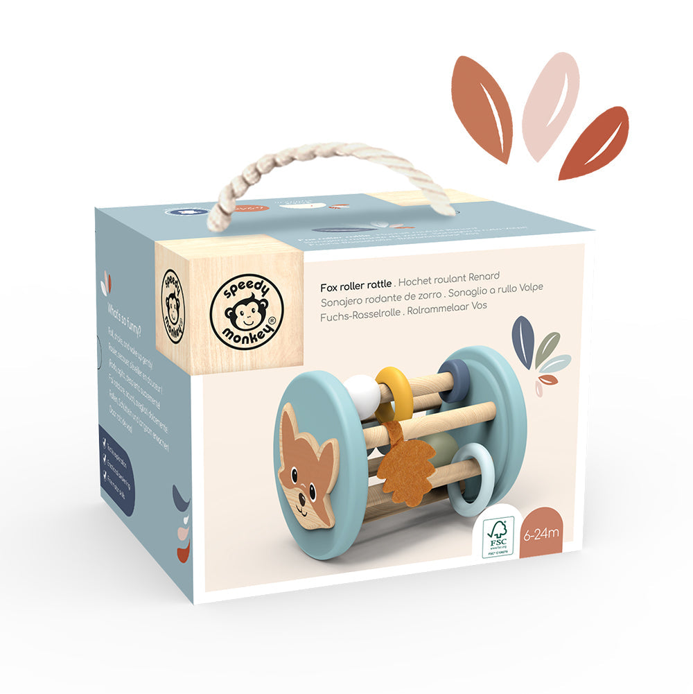 Speedy Monkey Big Wooden Roller Rattle