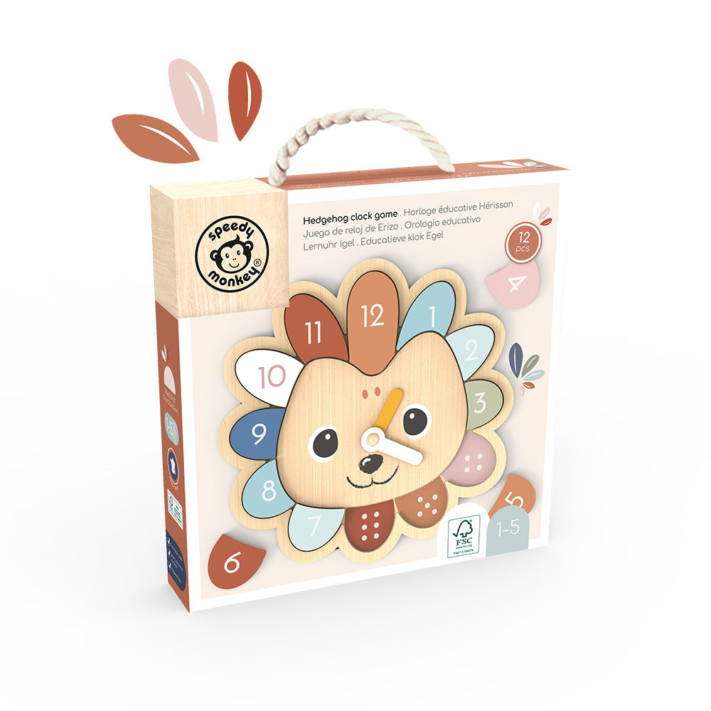 Speedy Monkey Wooden Hedgehog Clock Game