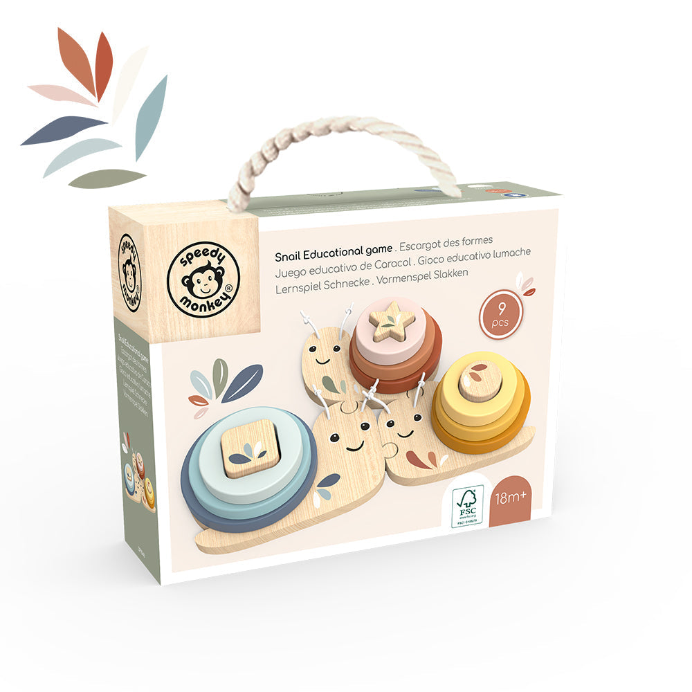 Speedy Monkey Wooden Snail Educational Game