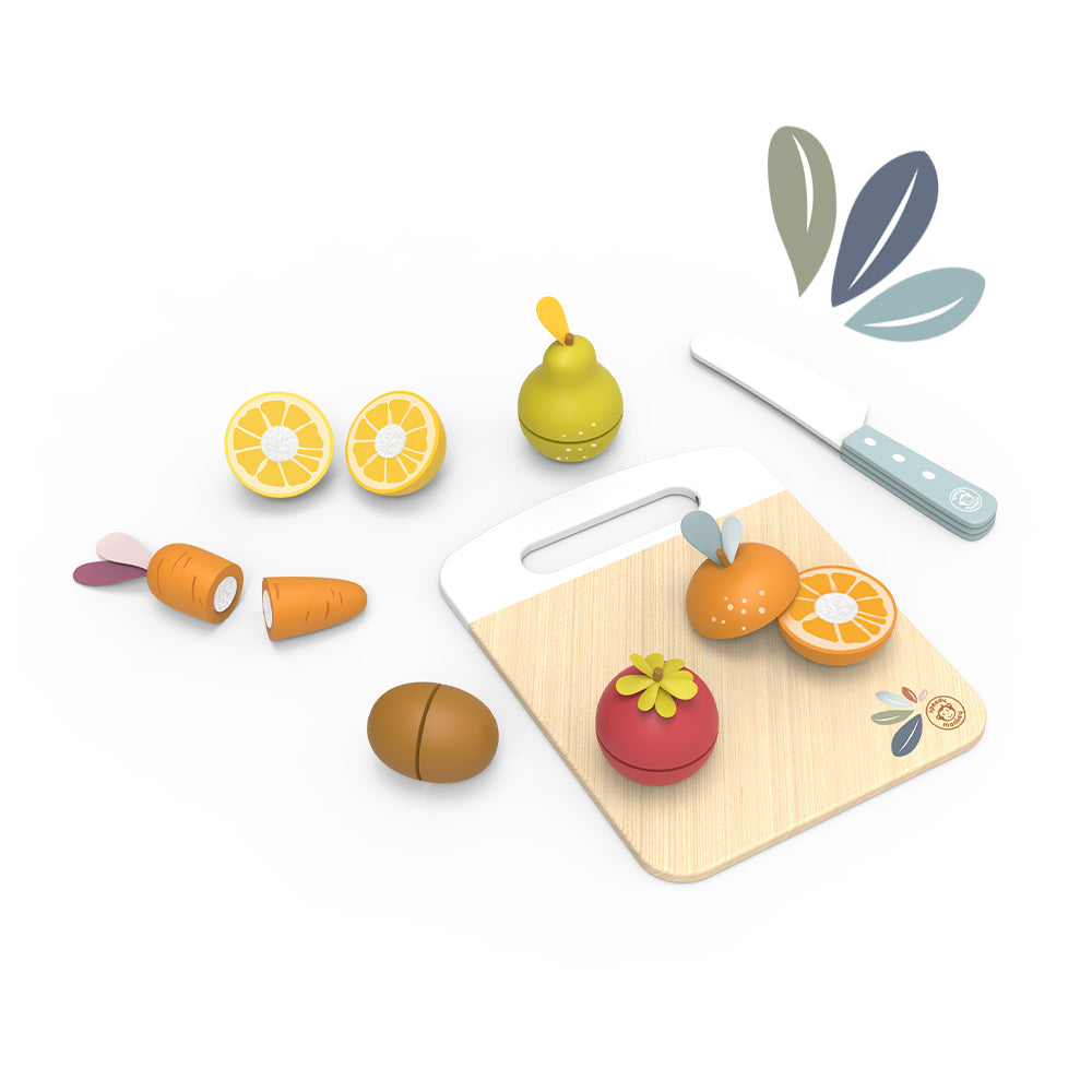 Speedy Monkey Wooden Fruit & Vegetable Cutting Playset