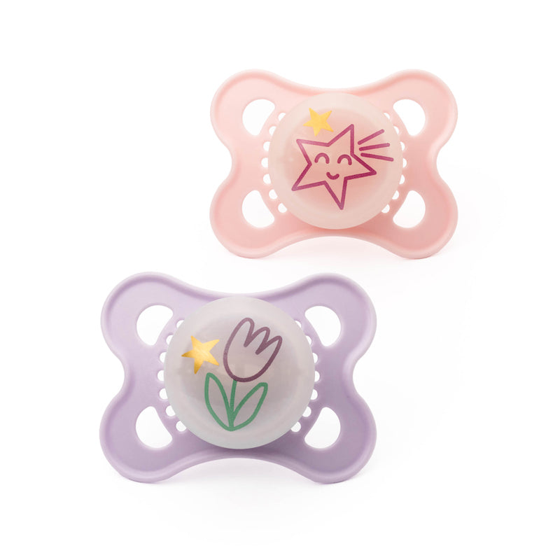 MAM Night Soother Pink - 0-6m - 2 Pack
