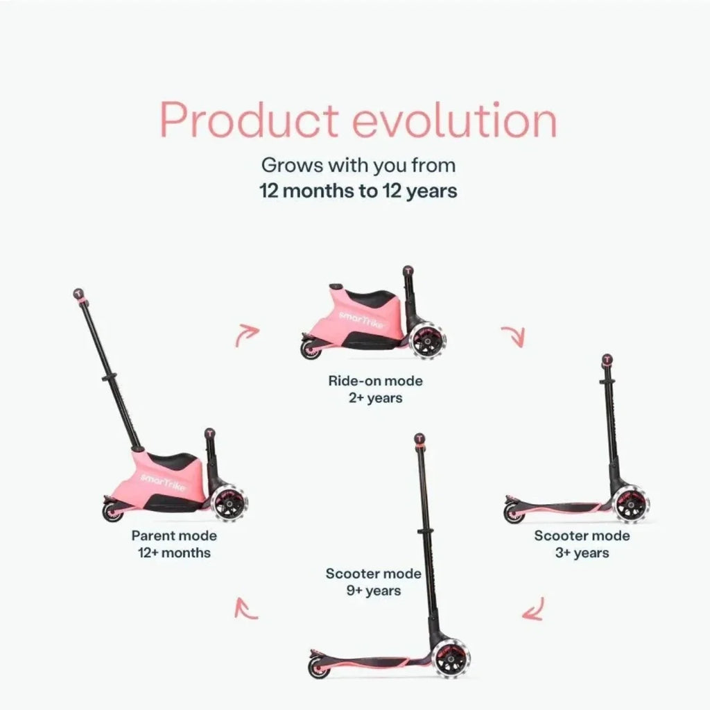 smarTrike Xtend Ride On Scooter Plus - Salmon Pink