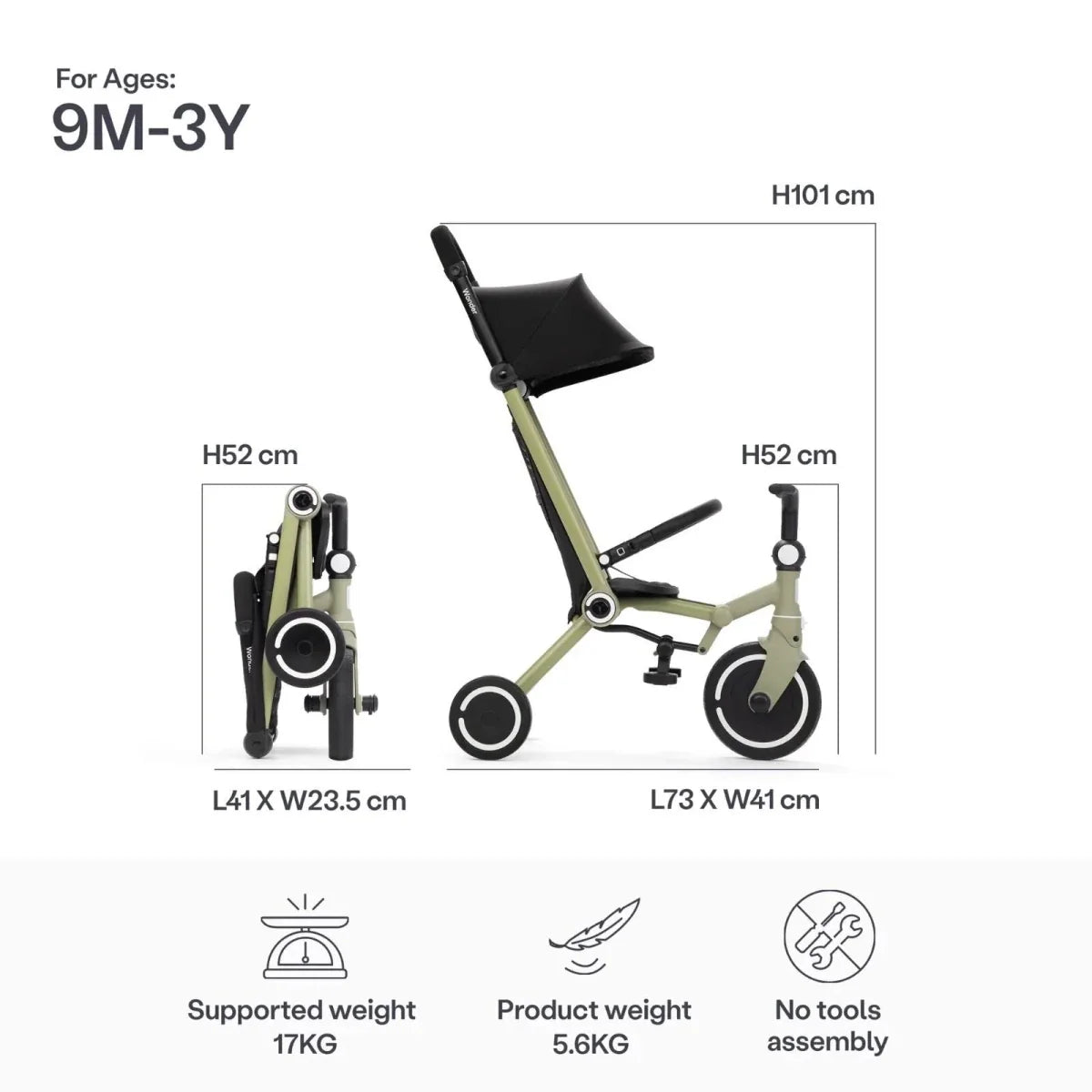 smarTrike Wonder Trike - Olive