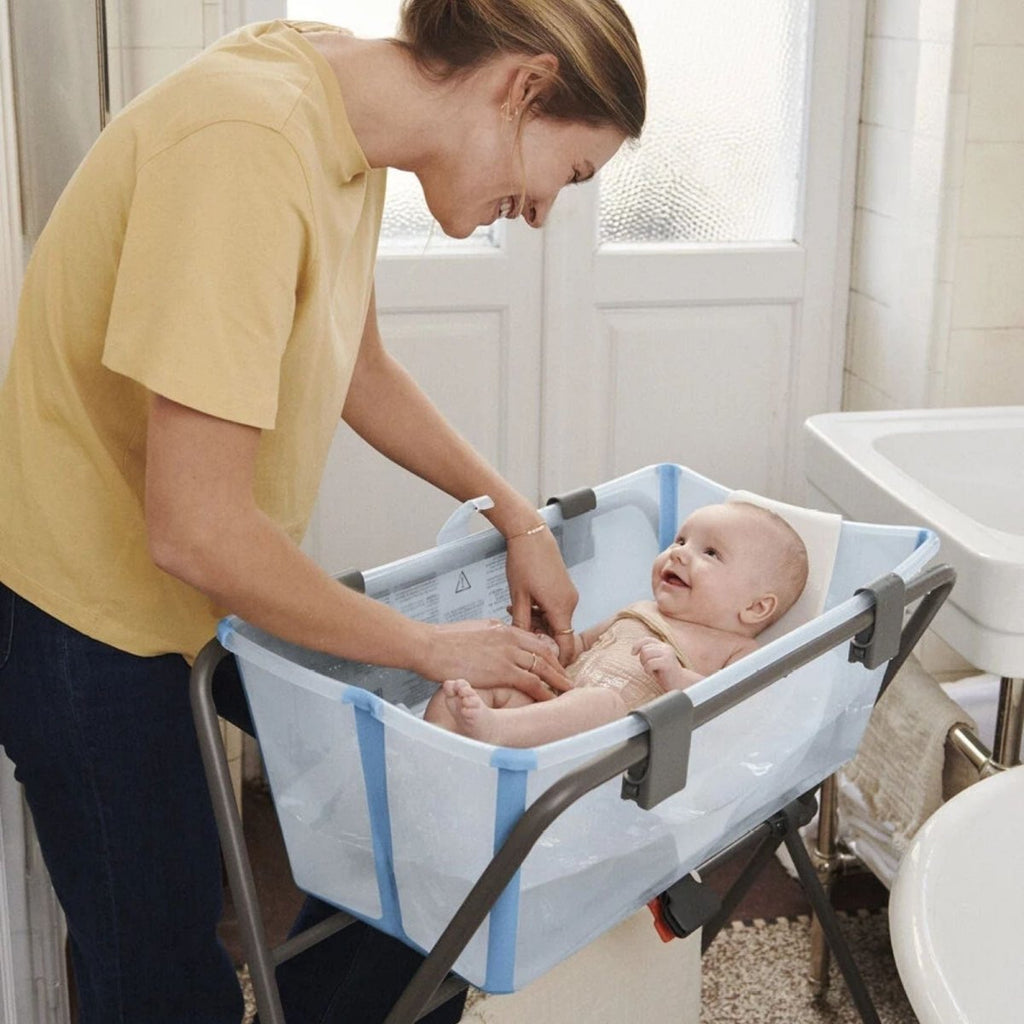 Stokke Flexi Bath Baby Bath & Flexi Bath Newborn Support Bundle - Ocean Blue