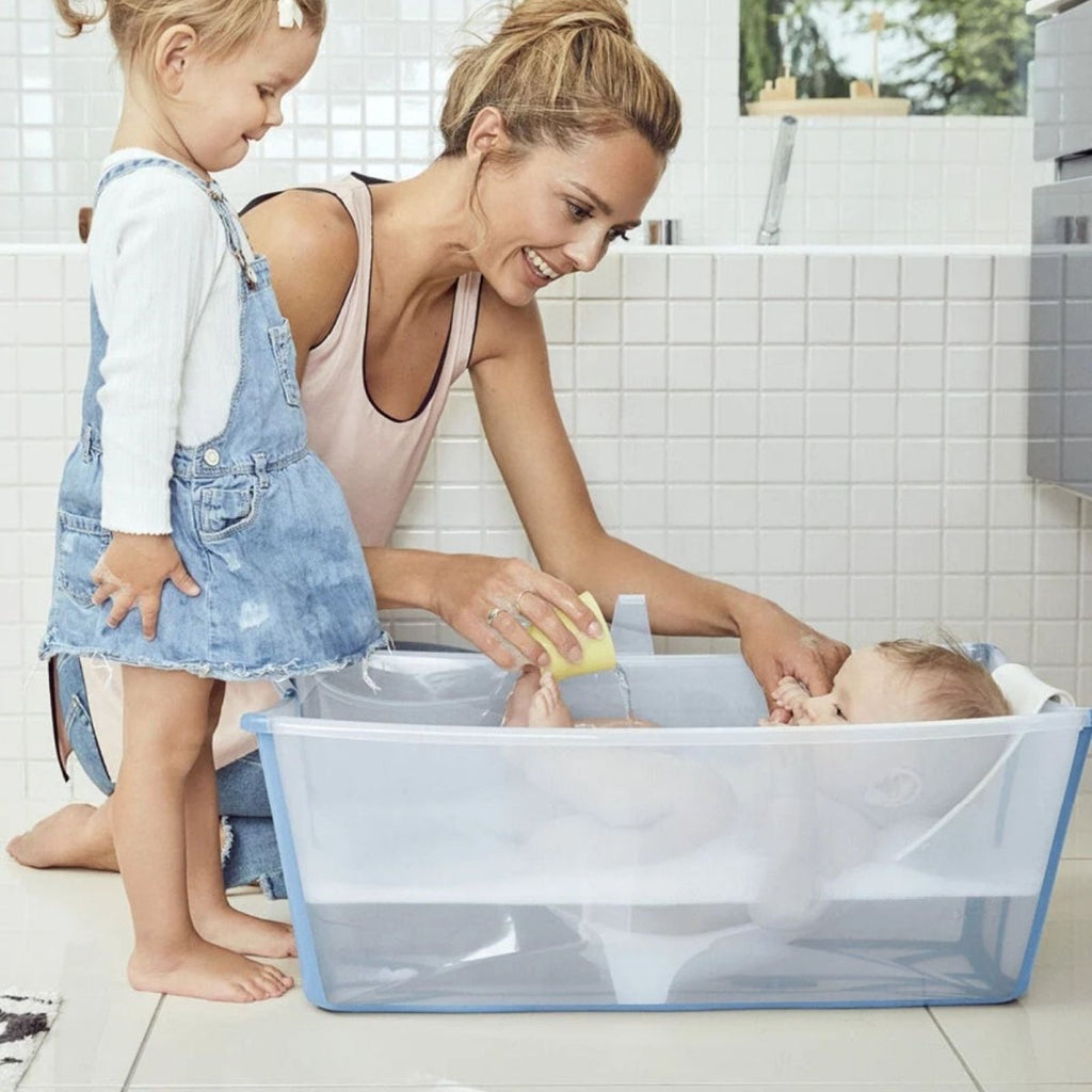 Stokke Flexi Bath Baby Bath & Flexi Bath Newborn Support Bundle - Ocean Blue