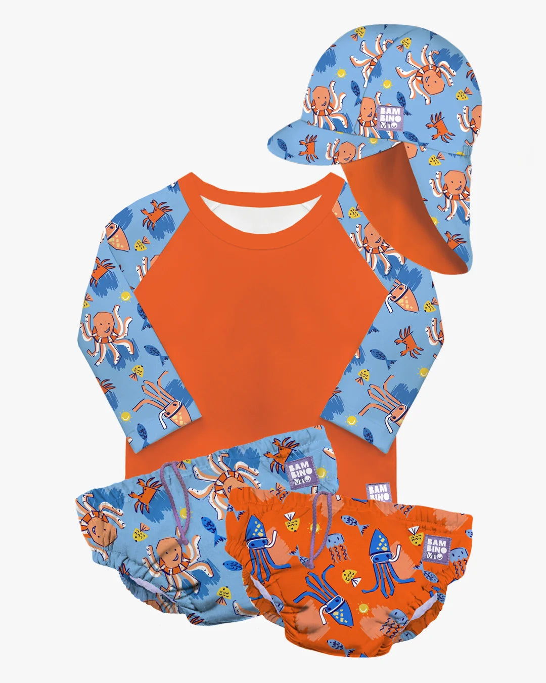 Reusable Swimming 4 Piece Set - 2 Nappies, Swim Vest & Hat