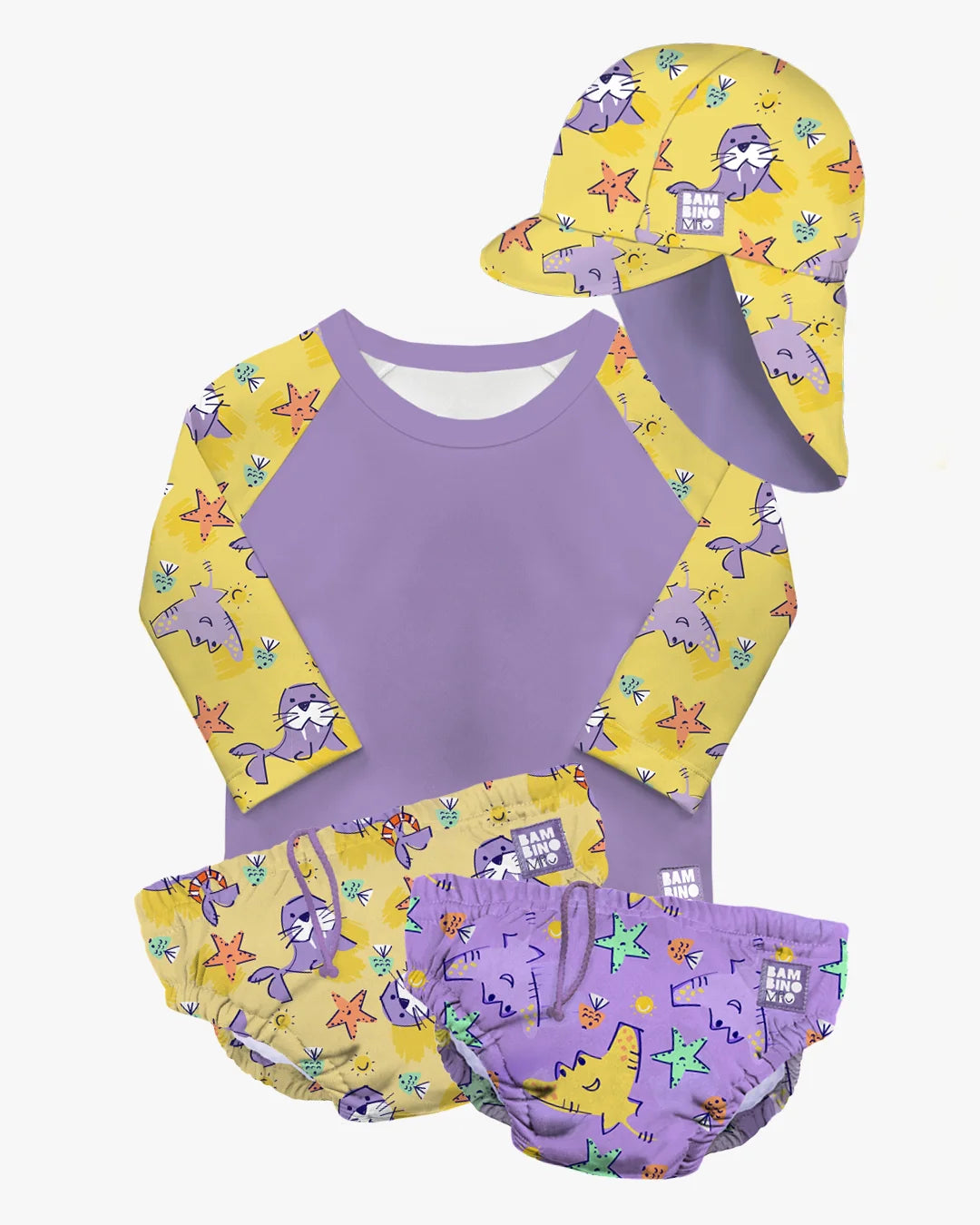 Reusable Swimming 4 Piece Set - 2 Nappies, Swim Vest & Hat