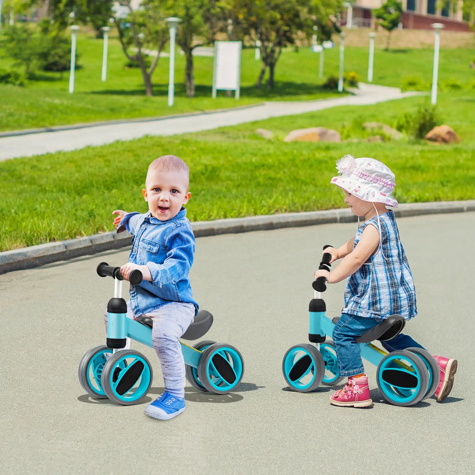 Baby Balance Bike with 4 Wheels
