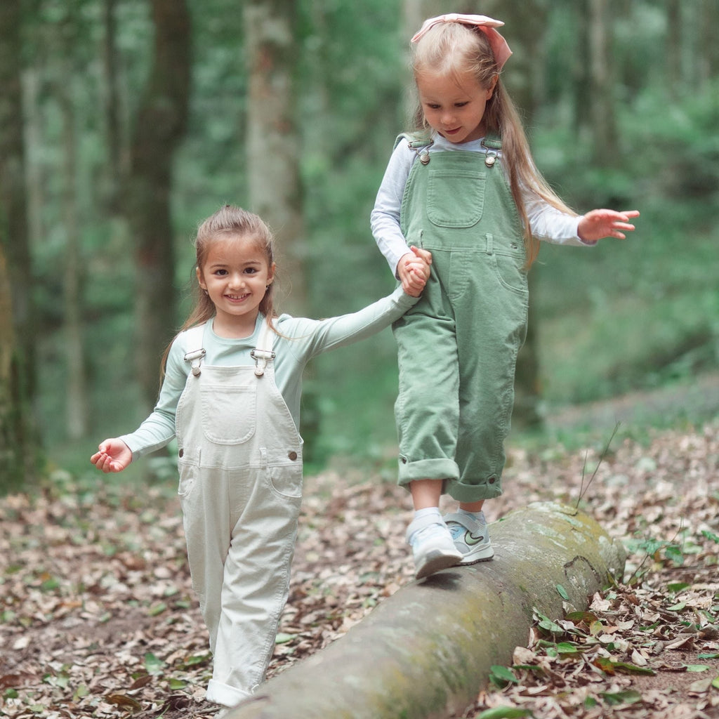 Dotty Dungarees Corduroy Dungarees - Sage