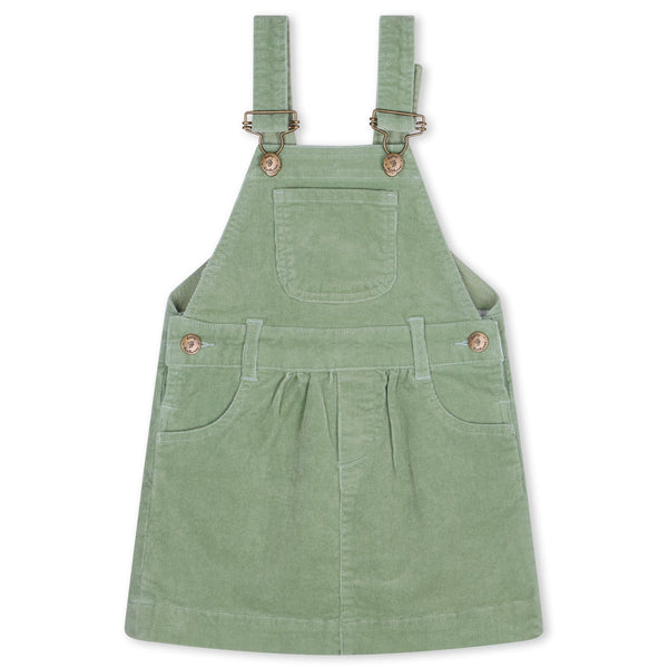 Dotty Dungarees Corduroy Dress - Sage Green