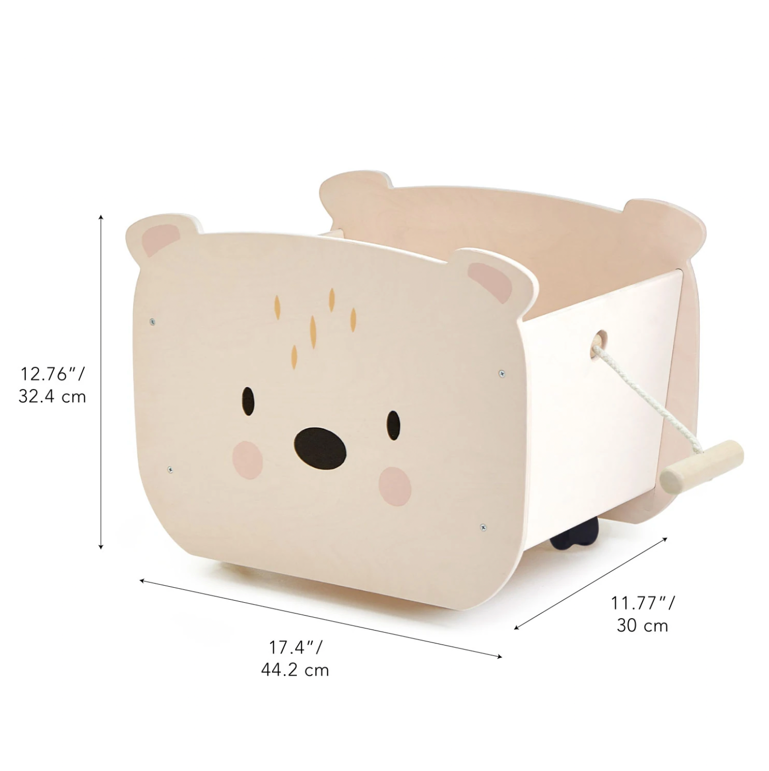 Tender Leaf Toys Wooden Pull Along Bear Cart