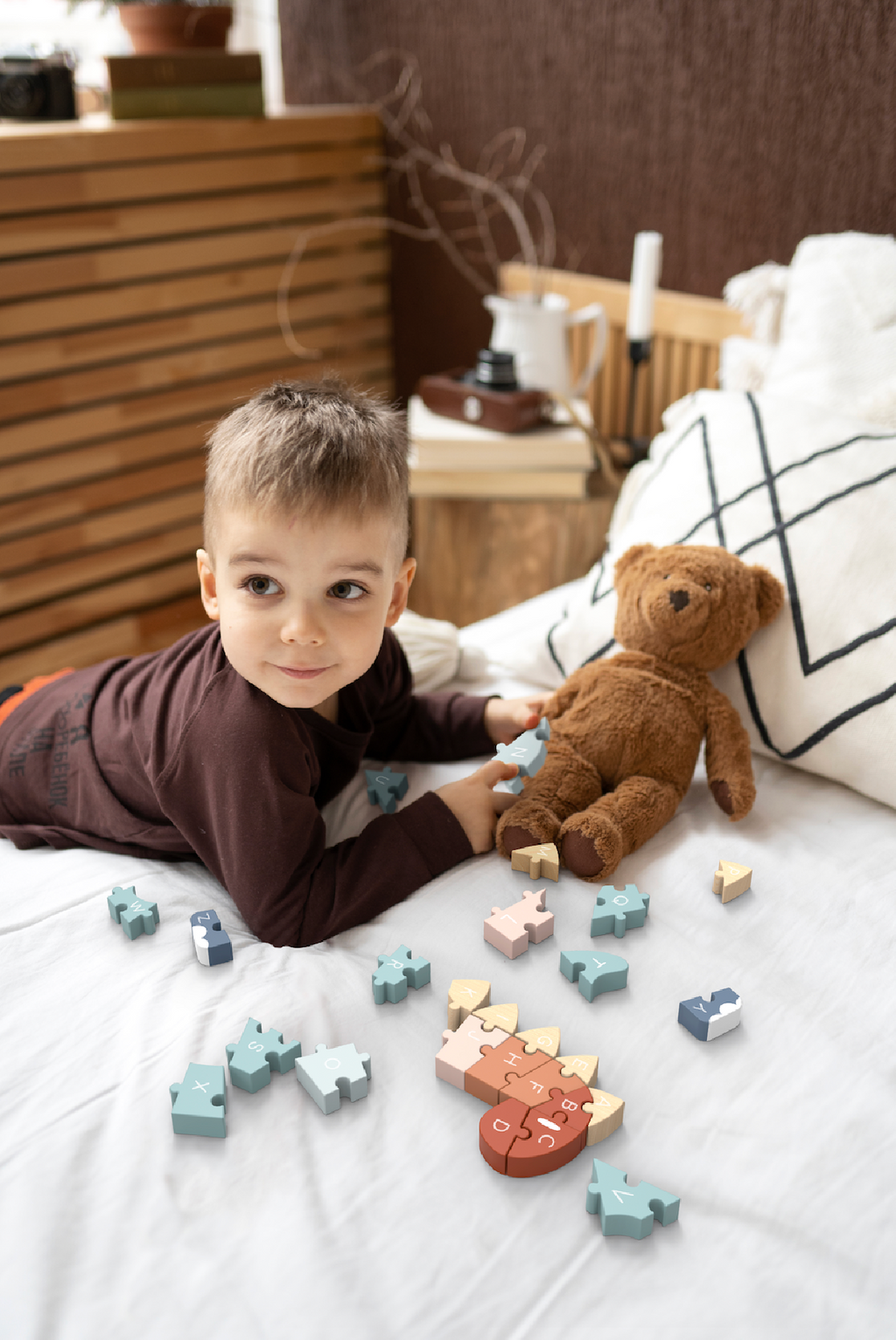 Speedy Monkey Wooden ABC Dino Puzzle