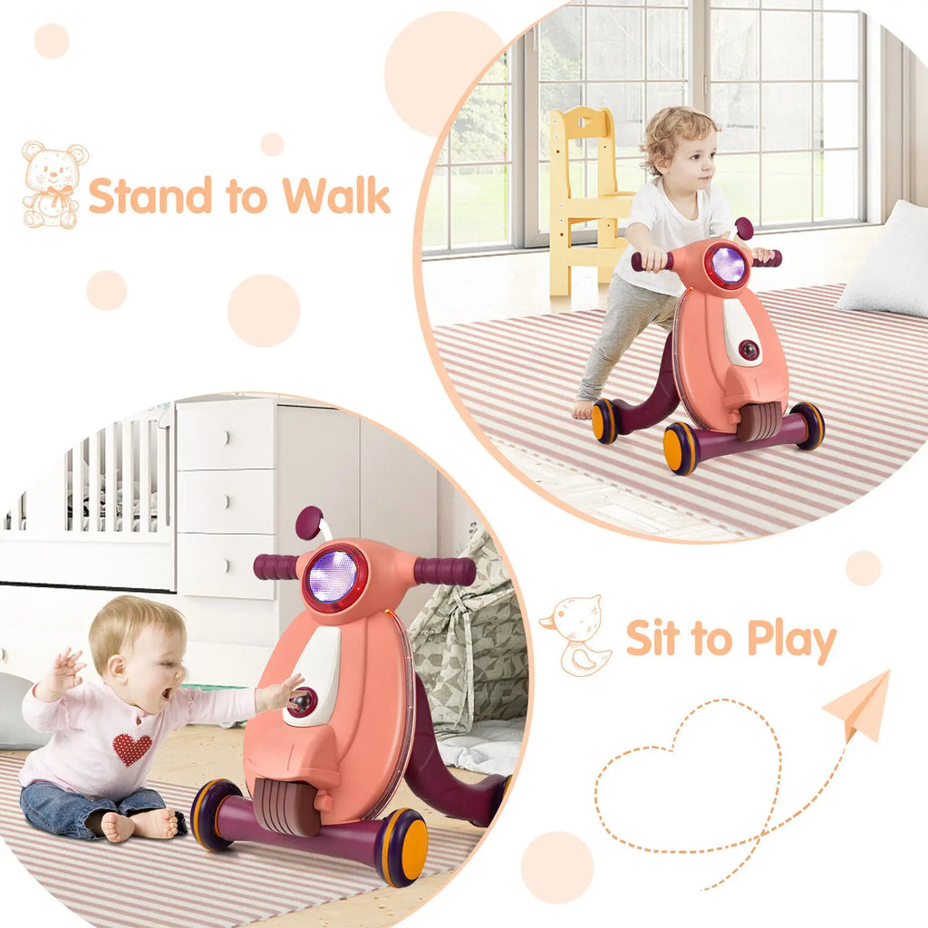 2 in 1 Sit to Stand Baby Push Along Walker