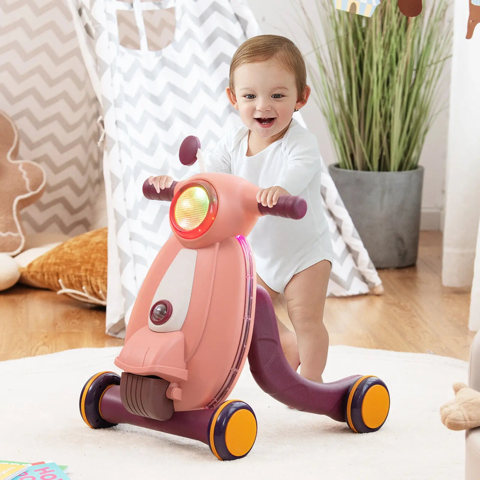 2 in 1 Sit to Stand Baby Push Along Walker