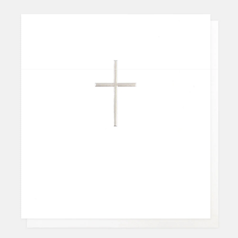 Caroline Gardner Greetings Card - Silver Cross
