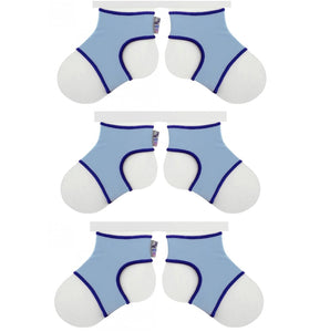 Sock Ons - 3 Pack - 12-18 Months - Blue, White or Pink