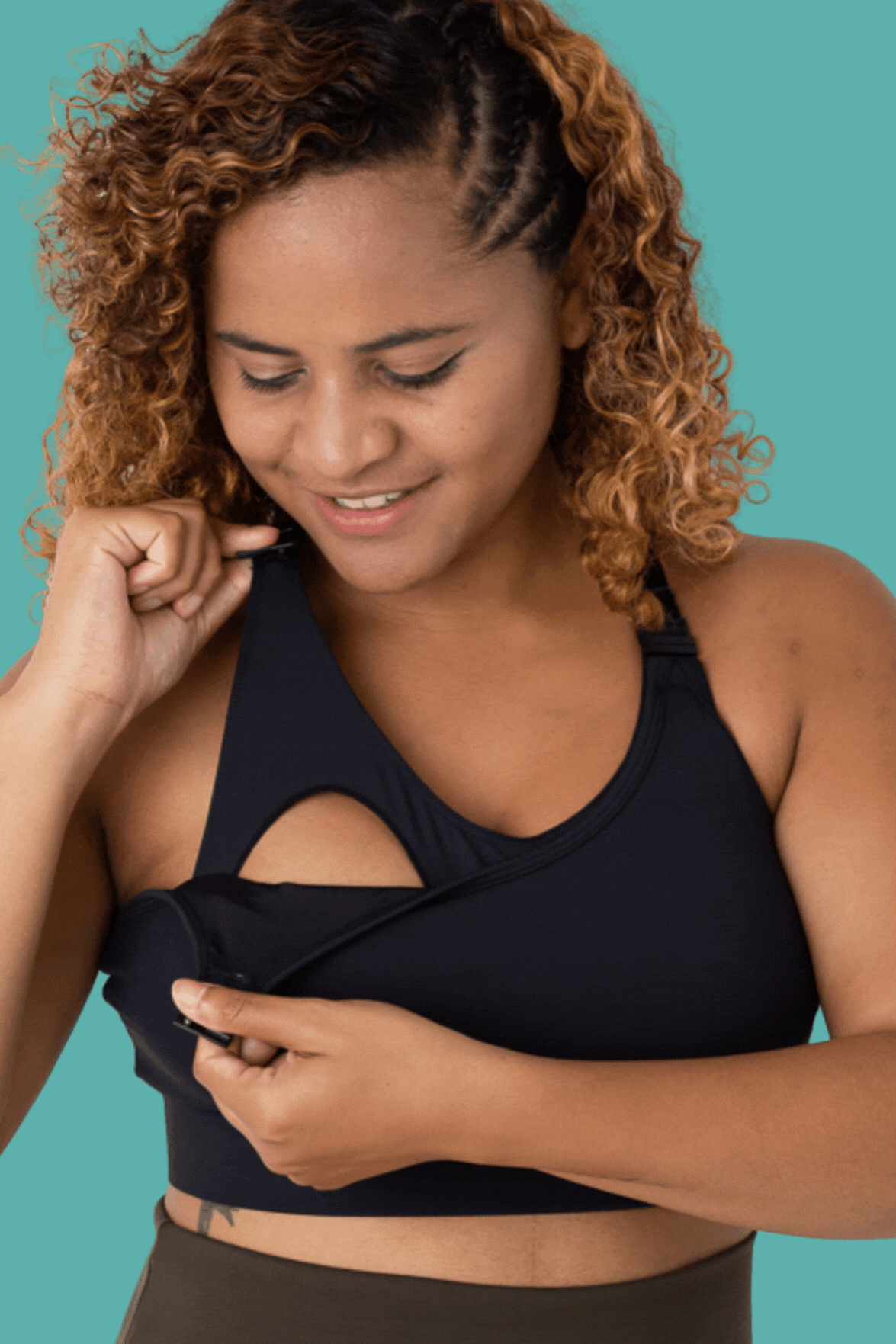 Maternity & Nursing Sports Bra in B–G Cup - Black
