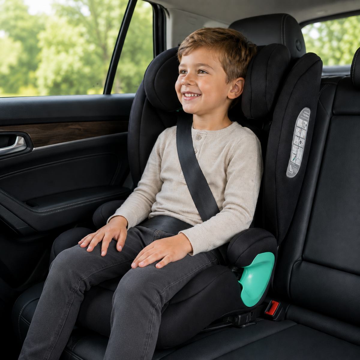 For Your Little One Stepup I-Size Isofix 2/3 Car Seat Booster Seat - Midnight Black (4-12 Years)